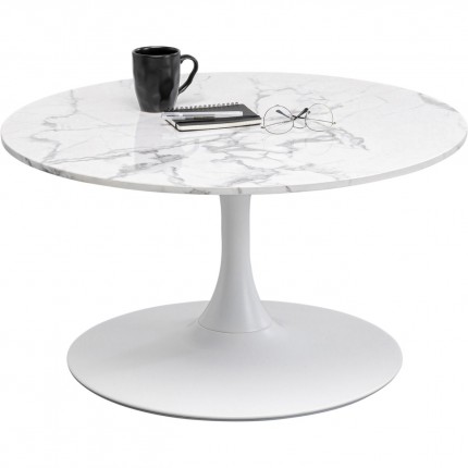 Coffee Table Schickeria marbleprint white Ø80cm Kare Design