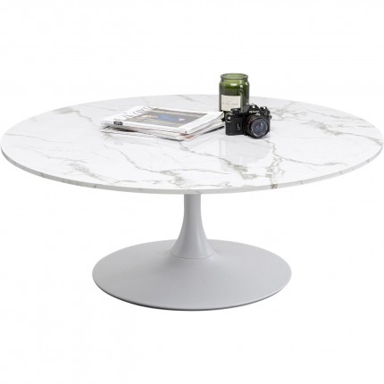 Coffee Table Schickeria marbleprint white Ø110cm Kare Design