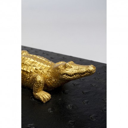 Boxes black crocodile gold (2/Set) Kare Design