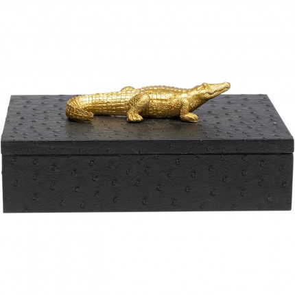 Boxes black crocodile gold (2/Set) Kare Design