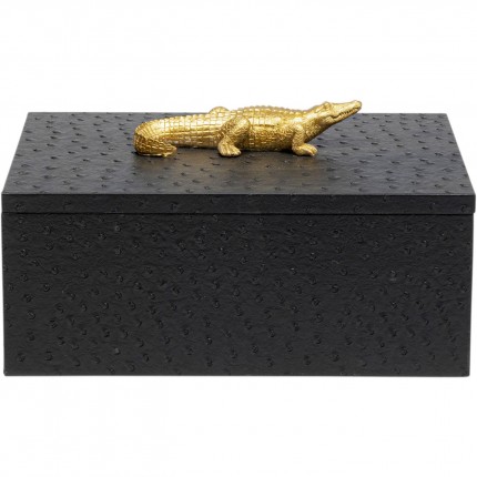 Boxes black crocodile gold (2/Set) Kare Design