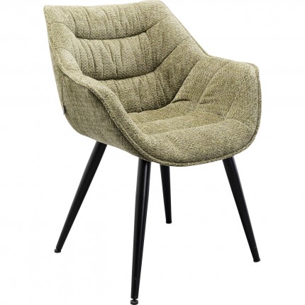 Chair with armrests Thelma Melange green Kare Design