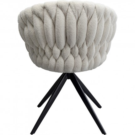 Swivel chair with armrests Knot Boucle white Kare Design