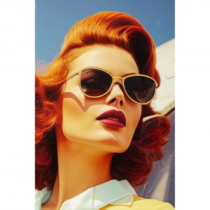 Framed Picture LED Jetset red hair 120x80cm Kare Design