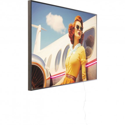 Framed Picture LED Jetset red hair 120x80cm Kare Design