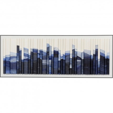 Schilderij 3D Shadow Skyline blauw 160x60cm Kare Design