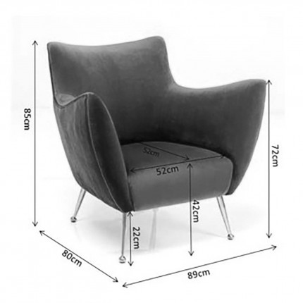 Armchair Goldfinger black Kare Design