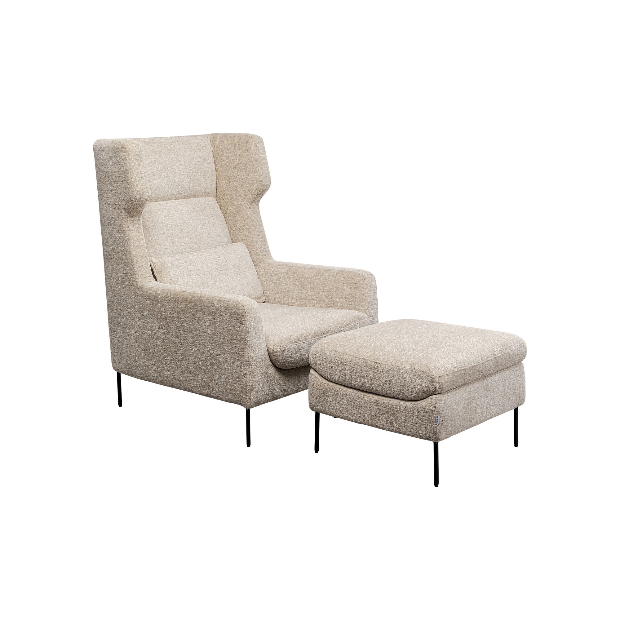 Fauteuil + tabouret Quinn High beige