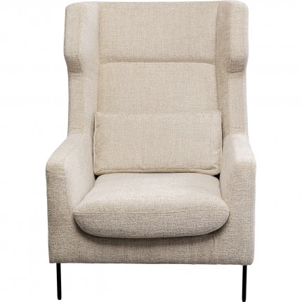 Armchair with stool Quinn beige Kare Design