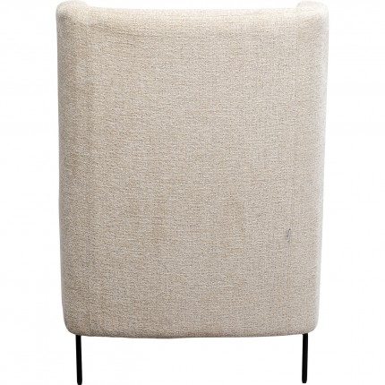 Armchair with stool Quinn beige Kare Design