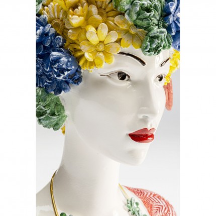 Deco woman flowers parrot 28cm Kare Design