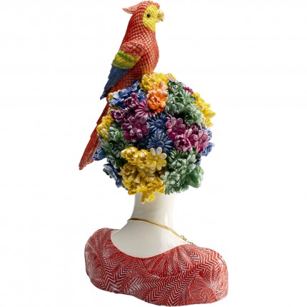 Deco woman flowers parrot 28cm Kare Design