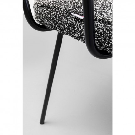 Chair with armrests Orelie black and white Kare Design