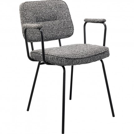 Chair with armrests Orelie black and white Kare Design