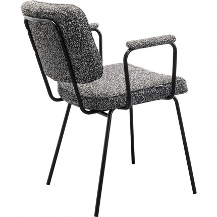 Chair with armrests Orelie black and white Kare Design