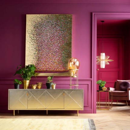 Schilderij Flower Boat 160x120cm goud en roze Kare Design