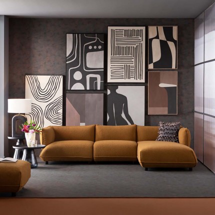 Corner Sofa Gigi right brown Kare Design