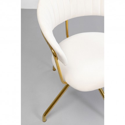 Swivel chair with armrests Belle velvet cream Kare Design