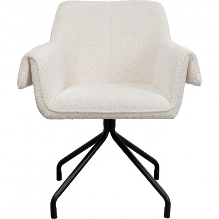 Swivel chair with armrests Bess cream Kare Design