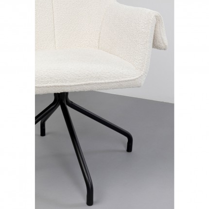 Swivel chair with armrests Bess cream Kare Design