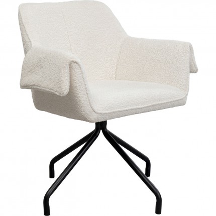 Swivel chair with armrests Bess cream Kare Design