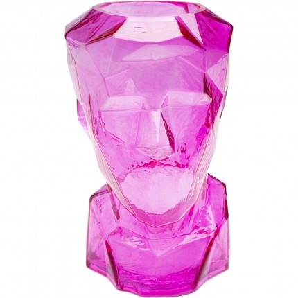 Vase Prisma face pink 30cm Kare Design