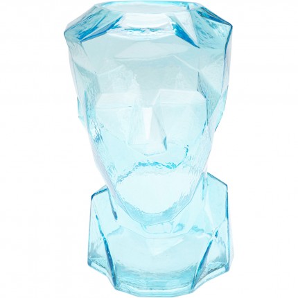 Vase Prisma face light blue 30cm Kare Design