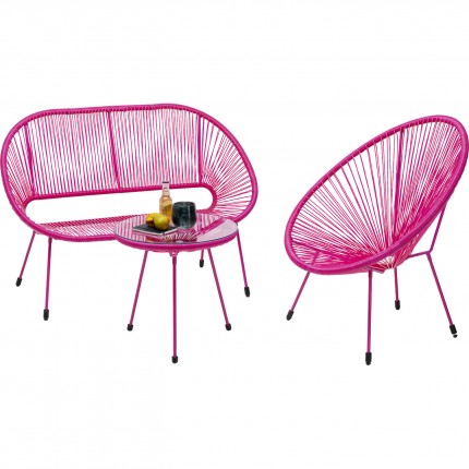 Outdoor Armchair Acapulco Mono pink Kare Design