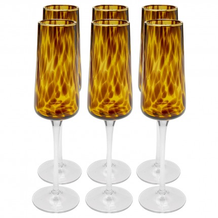 Champagne Glass Caramel (4/set) Kare Design