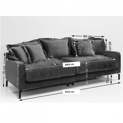 Sofa Lullaby 3-Zits fluweel creme Kare Design