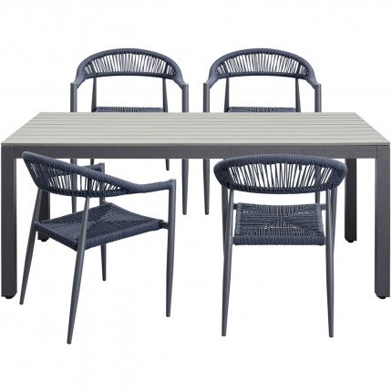 Tuinmeubilair Sorrento tafel en 4 stoelen blauw Kare Design