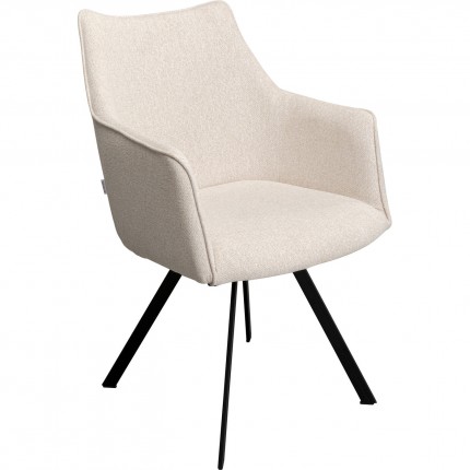 Swivel chair with armrests Modino cream Kare Design