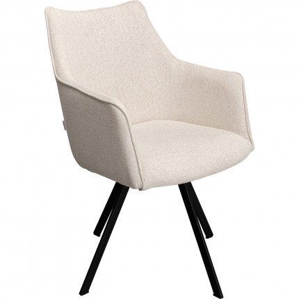 Swivel chair with armrests Modino cream Kare Design