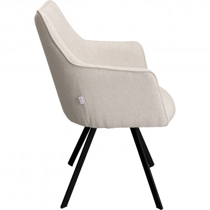 Swivel chair with armrests Modino cream Kare Design