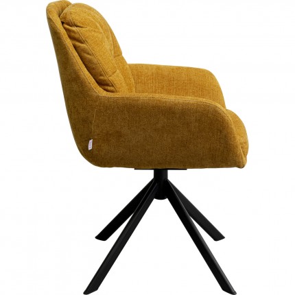 Swivel chair with armrests Molly yellow Kare Design