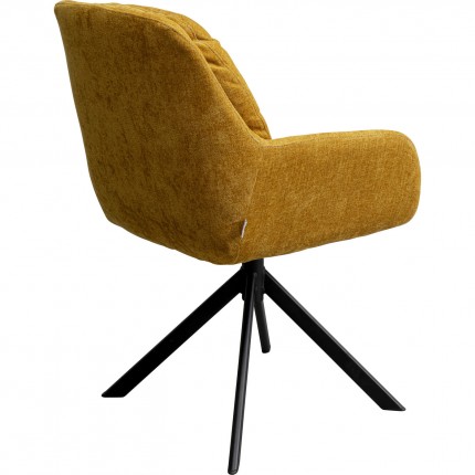 Swivel chair with armrests Molly yellow Kare Design