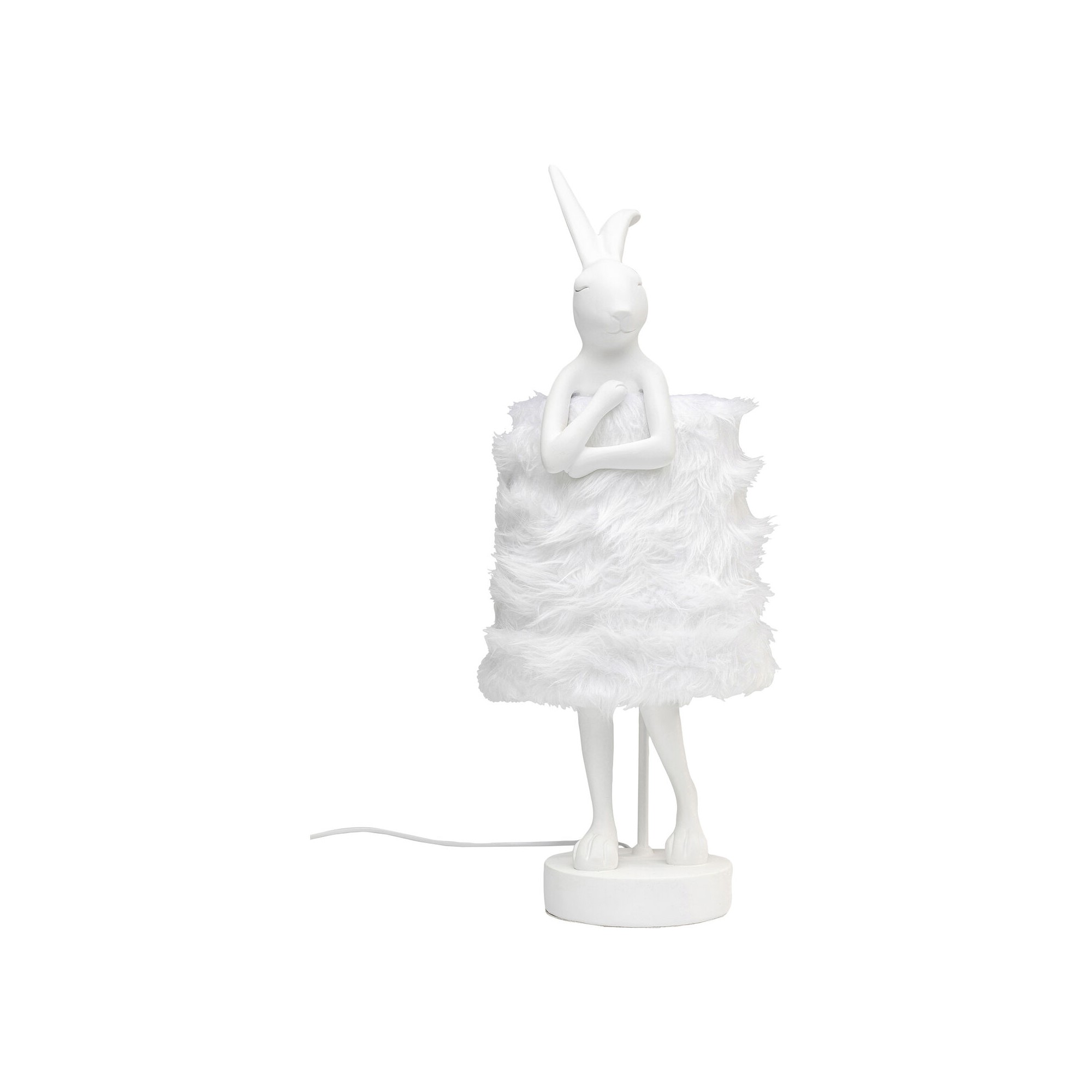 Lampe à poser Animal Rabbit Fur blanc/argenté 68cm