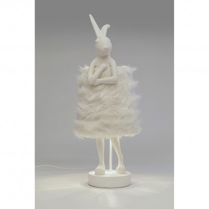 Table Lamp Animal rabbit Fluff 68cm white Kare Design