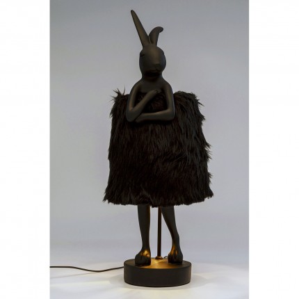 Table Lamp Animal rabbit Fluff 68cm black Kare Design