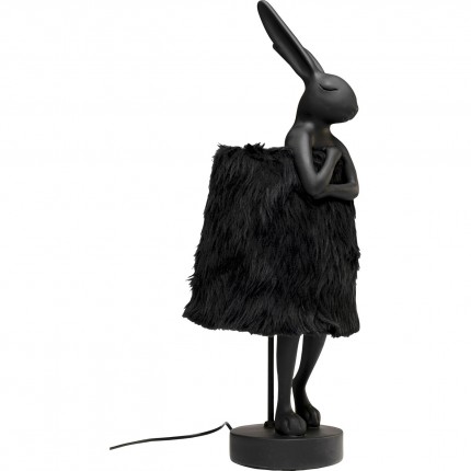 Table Lamp Animal rabbit Fluff 68cm black Kare Design