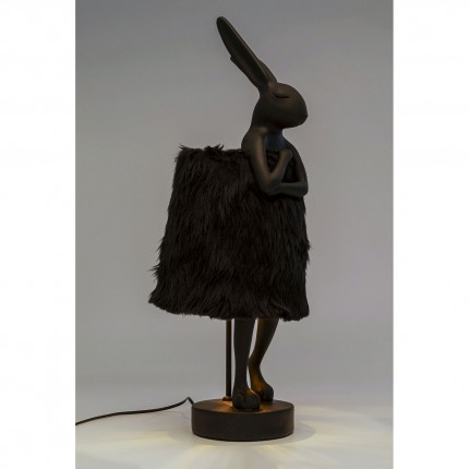 Table Lamp Animal rabbit Fluff 68cm black Kare Design