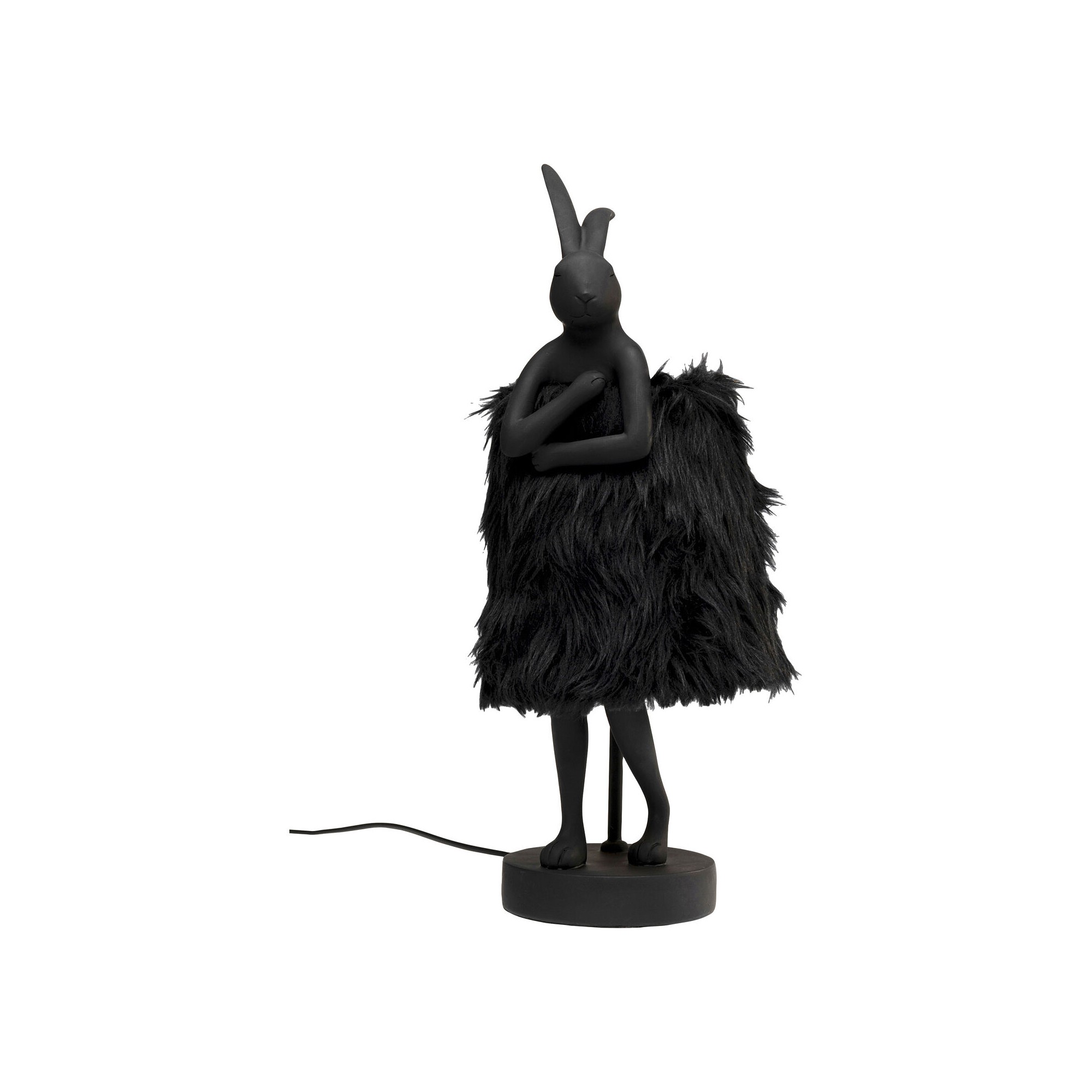 Lampe à poser Animal Rabbit Fur noir/doré 50cm