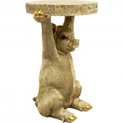 Side Table Animal gold pig Kare Design