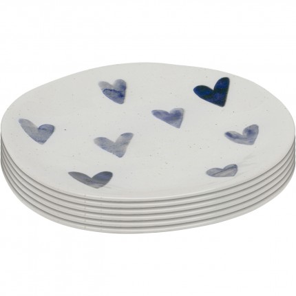 Plate Cuori 22cm (6/set) Kare Design