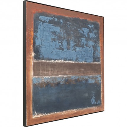 Framed Picture Silence 120x120cm blue Kare Design