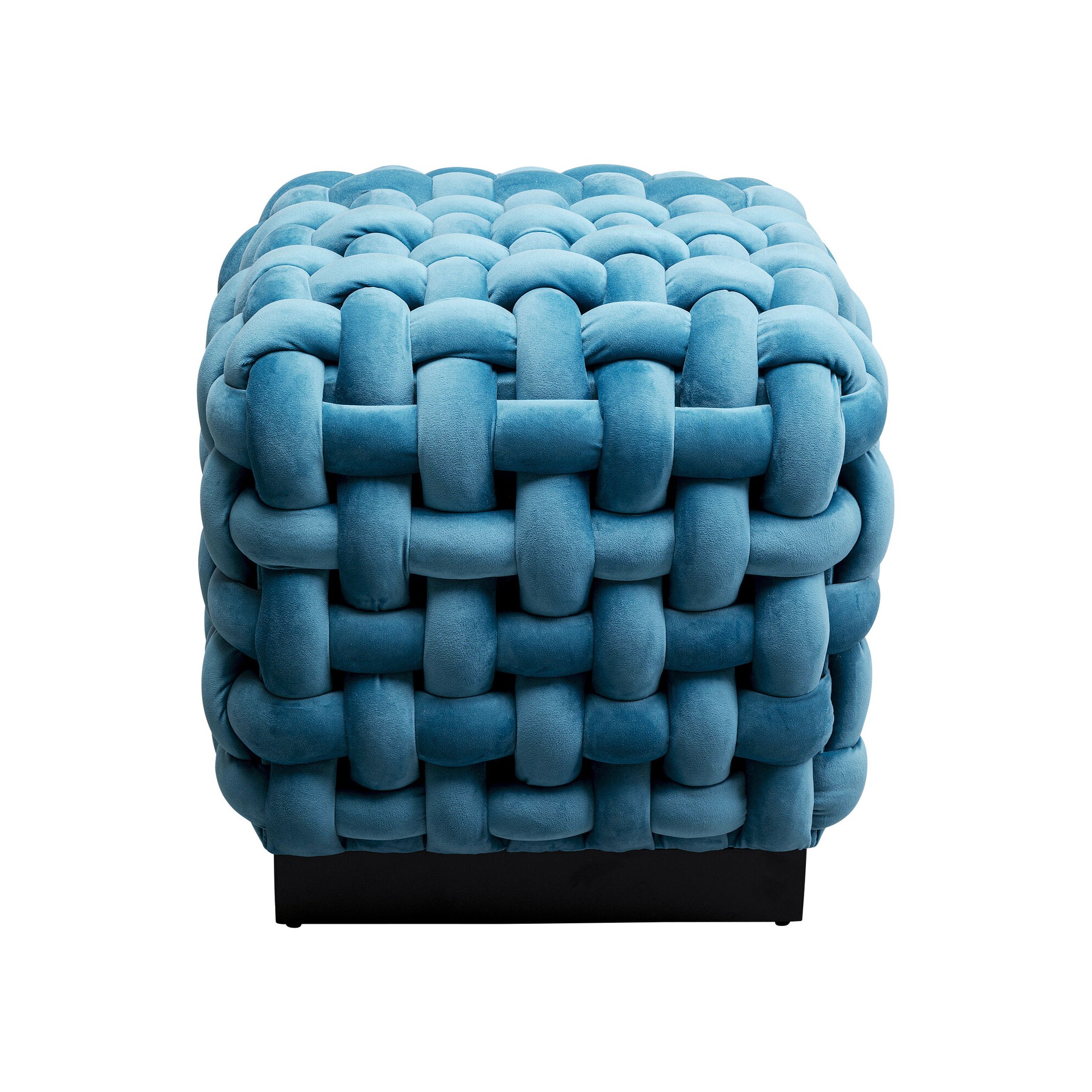 Tabouret Weave Square bleu 47x47cm