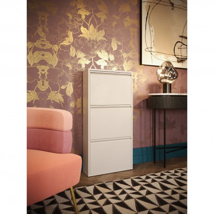 Schoenenkast Caruso creme 3 laden Kare Design