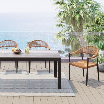 Outdoor set Sorrento table and 4 chairs nature Kare Design