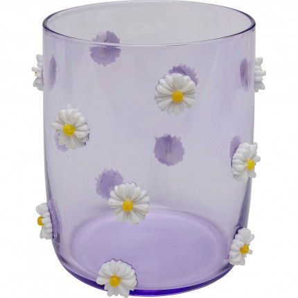 Water Glass Party purple flowers (4/set) Kare Design