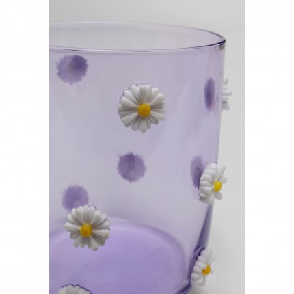 Waterglazen Party paars bloemen (4/set) Kare Design